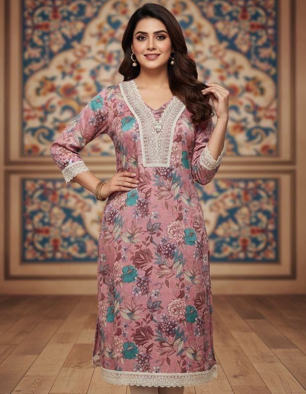 V Neckline Cotton Suit